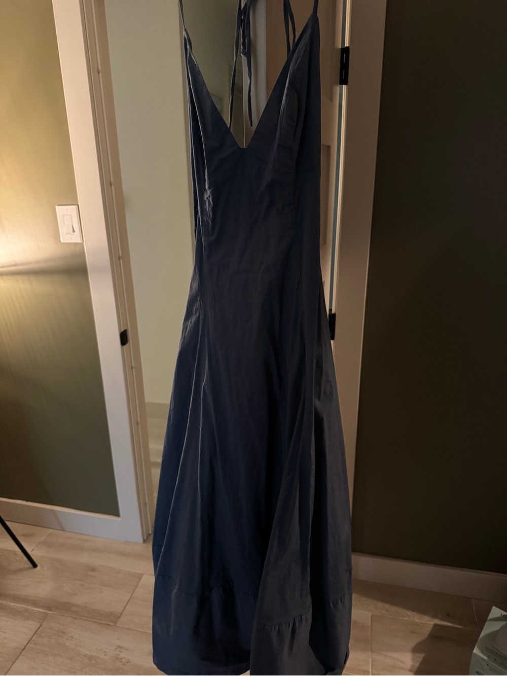 Free People Navy Blue Maxi Dress with V-Neck